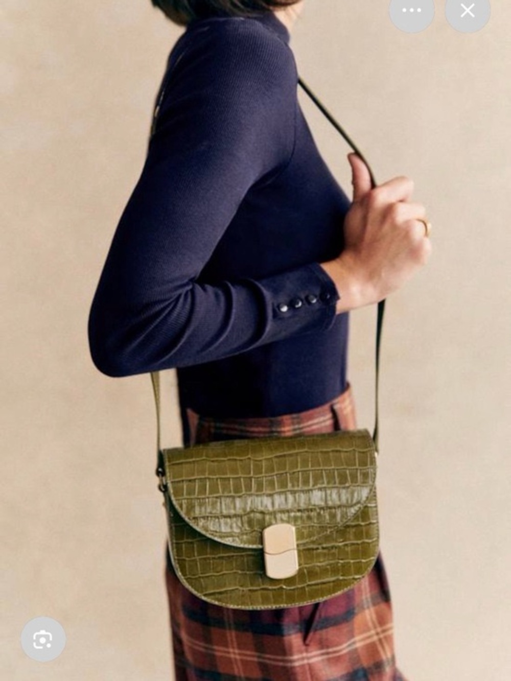 NWT Sézane Claude Bag in Pistachio Croco